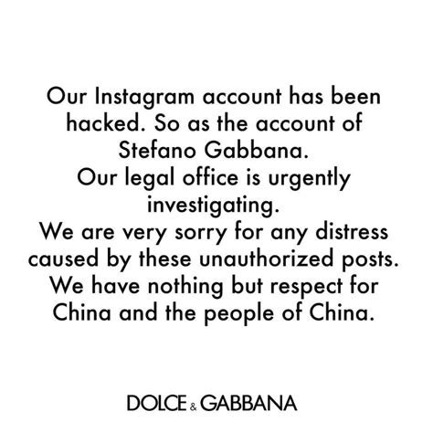 dolce gabbana excuse|is dolce and gabbana hacked.